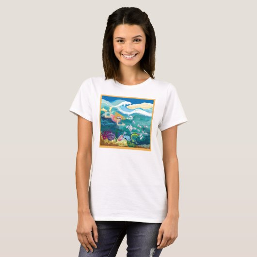 Vakantievlek in de oceaan t-shirt (Voorkant volledig)