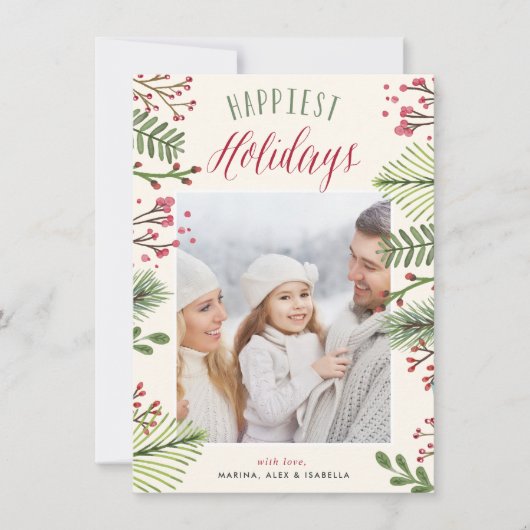 Vakantievloeistof | Kerstfotokaart Feestdagenkaart (Voorkant)