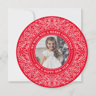 Vakantievormen in de Berry Red-kerstfotokaart Feestdagenkaart