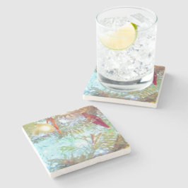 Vakantievormen in het licht stenen onderzetter