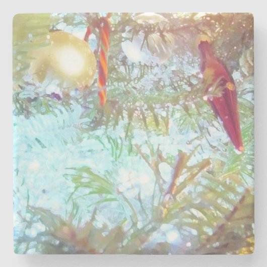 Vakantievormen in het licht stenen onderzetter (Voorkant)