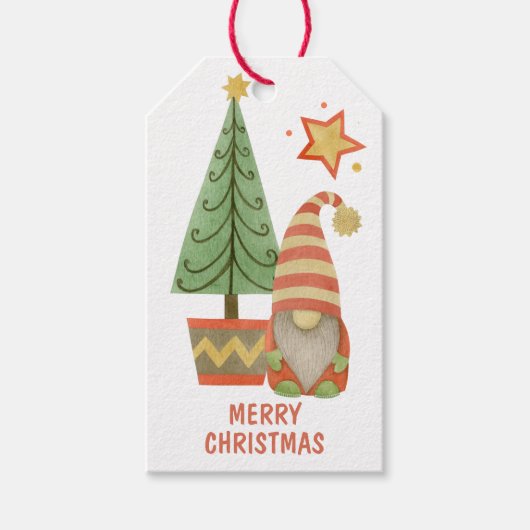 Vakantievormer Gold Star Gnome Cadeaulabel (Voorkant)