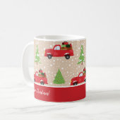 Vakantievorming met  feestelijke kerstavond koffiemok (Voorkant links)