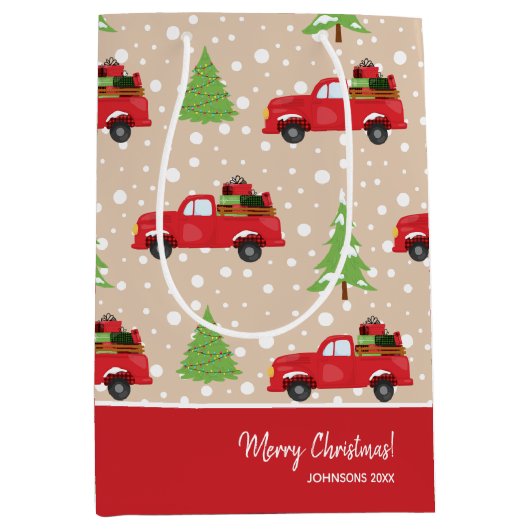 Vakantievorming met feestelijke kerstavond medium cadeauzakje (Voorkant)