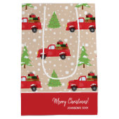 Vakantievorming met feestelijke kerstavond medium cadeauzakje (Achterkant)