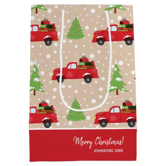 Vakantievorming met  feestelijke kerstavond medium cadeauzakje (Achterkant)