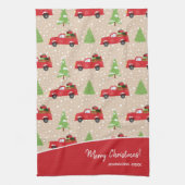 Vakantievorming met  feestelijke kerstavond theedoek (Verticaal)