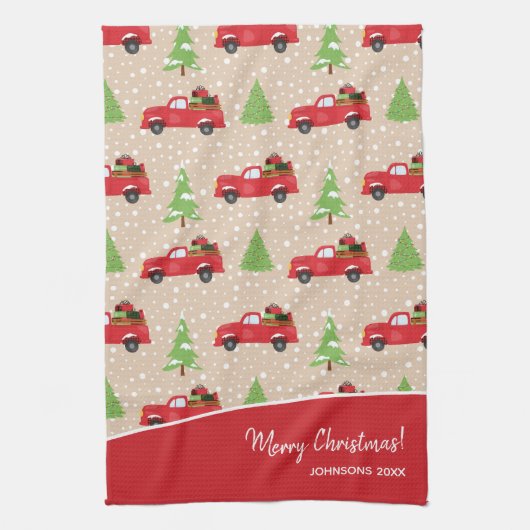 Vakantievorming met  feestelijke kerstavond theedoek (Verticaal)