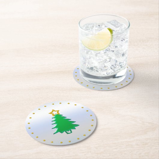 Vakantievorming met Gold Star op Silver Background Ronde Kartonnen Onderzetter (Insitu)