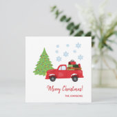 Vakantievorming  Vrachtwagen Kerstavond Feestdagenkaart (Staand voorkant)