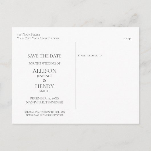 Vakantievrouw Verander de datum aankondiging (Achterkant)