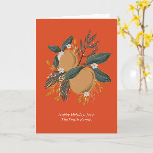 Vakantievruchten gevouwen Wenskaart Kaart (Gele Bloem)