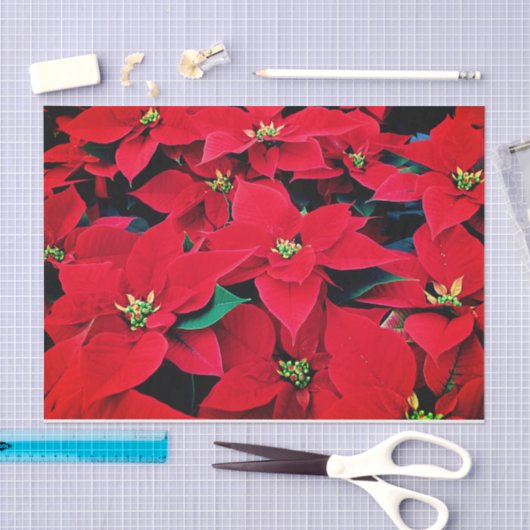 Vakantieweefsel Papier-Rode Poinsettias Tissuepapier (Craft)