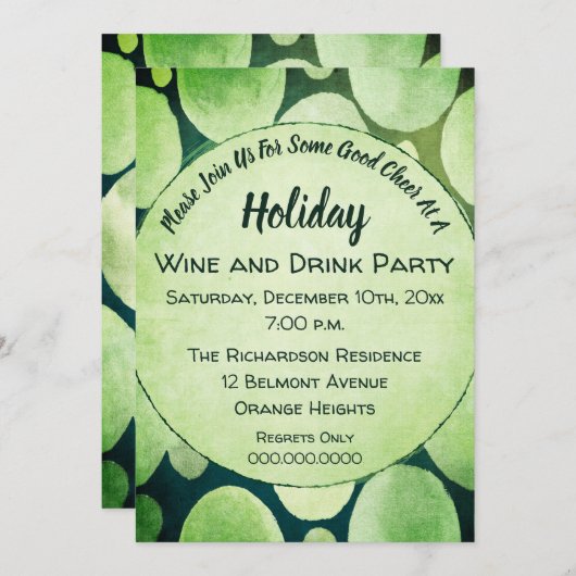 Vakantiewijn en Drink Kaart (Voorkant / Achterkant)