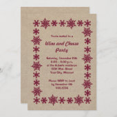 Vakantiewijn en kaaspartijen kaart (Voorkant / Achterkant)