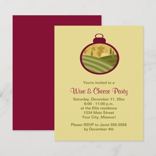 Vakantiewijn en kaaspartĳen kaart (Voorkant / Achterkant)