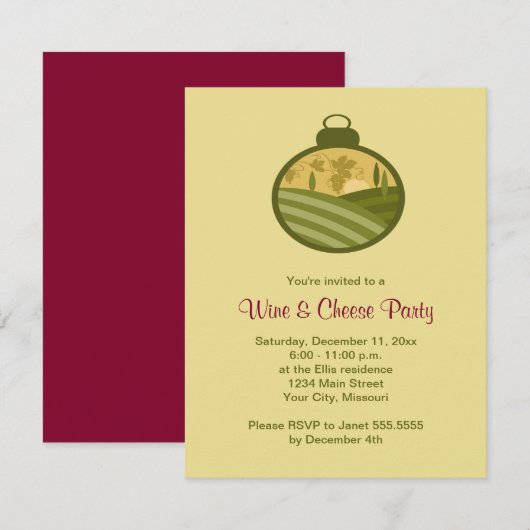 Vakantiewijn en kaaspartĳen kaart (Voorkant / Achterkant)