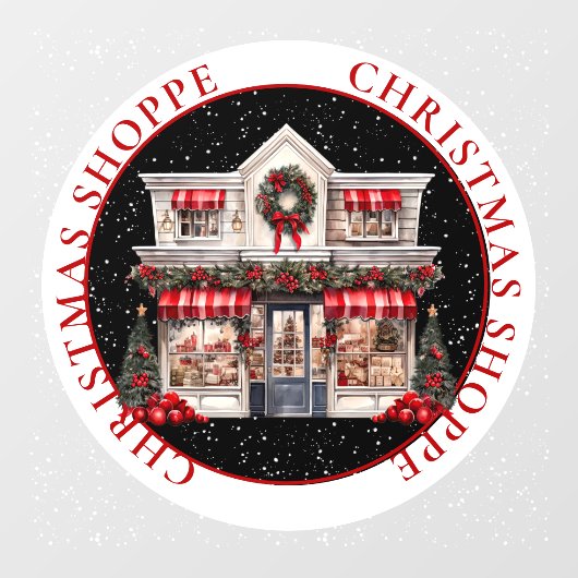 VAKANTIEWINKEL VOOR KERSTMIS WINKEL RAAMSTICKER (Vel)