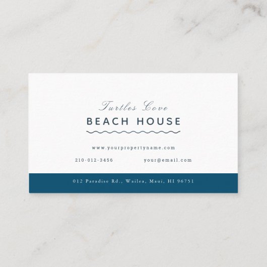 Vakantiewoningen in Beach House B&B Retro Photo Visitekaartje (Achterkant)