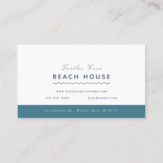 Vakantiewoningen in Beach Scape Beach House Visitekaartje (Achterkant)