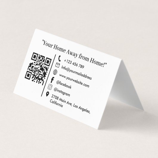 Vakantiewoningen in de buurt van Airbnb QR Code Visitekaartje (Achterkant)