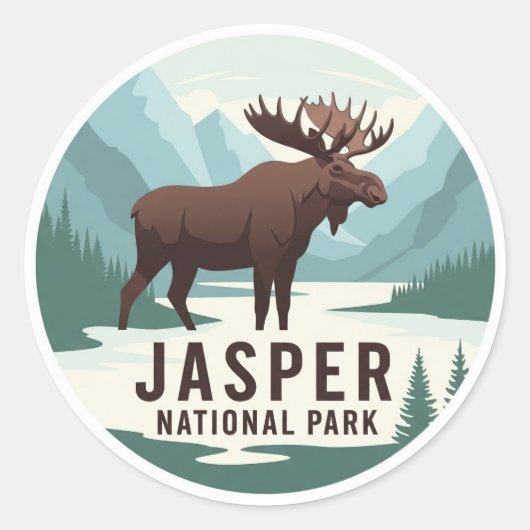 Vakantiewoningen in de buurt van Jasper National P Ronde Sticker (Voorkant)