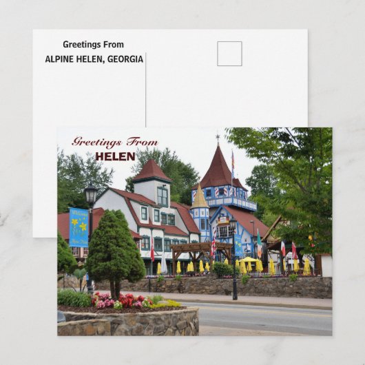 Vakantiewoningen in Helen, Georgia in Briefkaart (Voorkant / Achterkant)