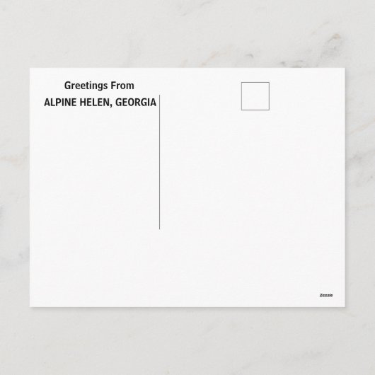 Vakantiewoningen in Helen, Georgia in Briefkaart (Achterkant)