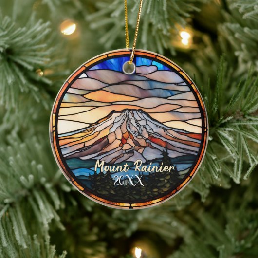 Vakantiewoningen in Mount Rainier Keramisch Ornament (Boom)