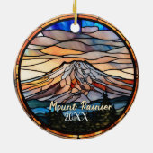 Vakantiewoningen in Mount Rainier Keramisch Ornament (Achterkant)