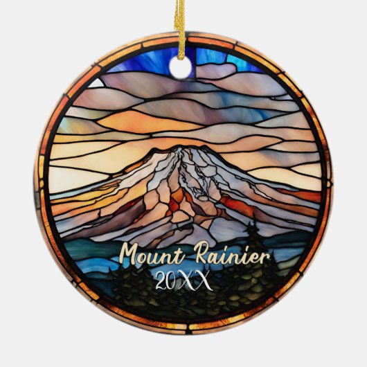 Vakantiewoningen in Mount Rainier Keramisch Ornament (Achterkant)