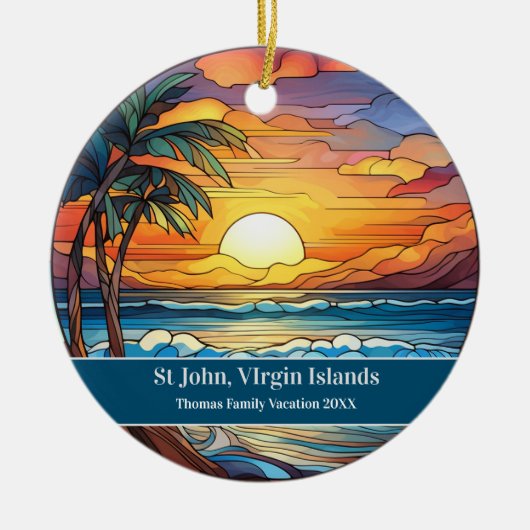 Vakantiewoningen in St John Beach Keramisch Ornament (Voorkant)