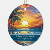 Vakantiewoningen in St John Beach Keramisch Ornament (Links)