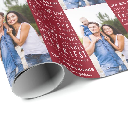 Vakantiewoorden foto Kerst cadeauverpakking Cadeaupapier (Rol Hoek)