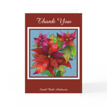 Vakantige Bedankt, puntenties op rood; gepersonali