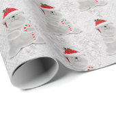 Vakantige Beer op zilver Cadeaupapier (Rol Hoek)