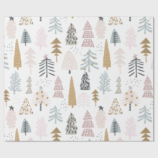 Vakantige bomen cadeaupapier (Vlak)