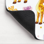 Vakantige cartoon giraffe muismat (Hoek)