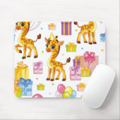 Vakantige cartoon giraffe muismat (Met muis)