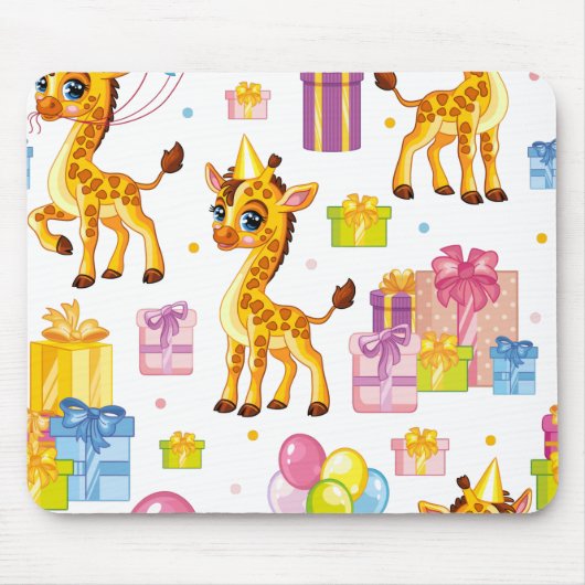 Vakantige cartoon giraffe muismat (Voorkant)