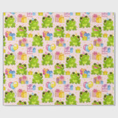 Vakantige cartoon kikker cadeaupapier (Vlak)