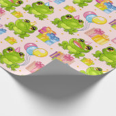 Vakantige cartoon kikker cadeaupapier (Hoek)