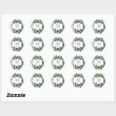 Vakantige Eucalyptus Initiaal Monogram Ronde Sticker (Vel)