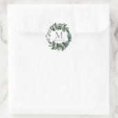 Vakantige Eucalyptus Initiaal Monogram Ronde Sticker (Tas)