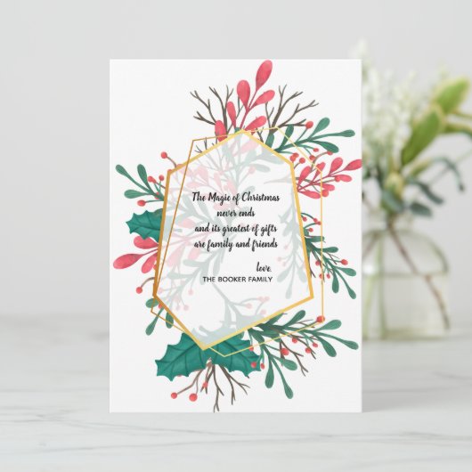 Vakantige Floral Burst Card Kaart (Staand voorkant)
