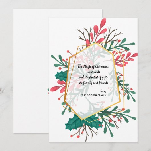 Vakantige Floral Burst Card Kaart (Voorkant / Achterkant)