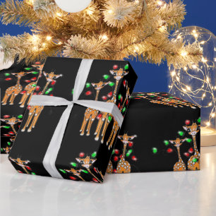Vakantige Giraffes, roodgetwinkeerd en groen licht Cadeaupapier