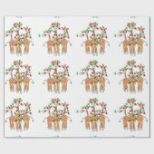 Vakantige Giraffes, roodgetwinkeerd en groen licht Cadeaupapier (Vlak)