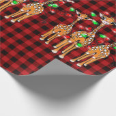 Vakantige Giraffes, roodgetwinkeerd, groen licht,  Cadeaupapier (Hoek)