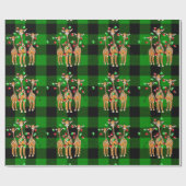 Vakantige Giraffes, roodroodroze lichten, vlecht Cadeaupapier (Vlak)